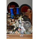 A COLLECTION OF MID- CENTURY CERAMICS, GLASS AND ORNAMENTS, comprising a collection of small Peter