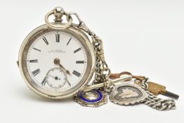 AN OPEN FACE POCKET WATCH, key wound movement, Roman numerals, subsidiary second dial, signed 'G.