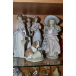 SIX LLADRO COLLECTORS SOCIETY FIGURES, limited editions, comprising Pocket Full Of Wishes no 7650,