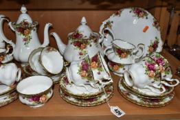 A FORTY EIGHT PIECE ROYAL ALBERT OLD COUNTRY ROSES TEA AND COFFEE SET, comprising a teapot, two