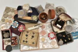 A BOX OF ASSORTED ITEMS, to include a 'Barclays Bank Limited' coin set, a boxed 'Festival of
