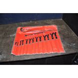 A SNAP ON C1307 KIT BAG containing fourteen OEX metric combination spanner from M10 to M24 mostly