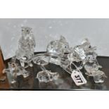 A GROUP OF SWAROVSKI CRYSTAL AFRICAN WILDLIFE FIGURES, comprising boxed Leopard 217093, boxed