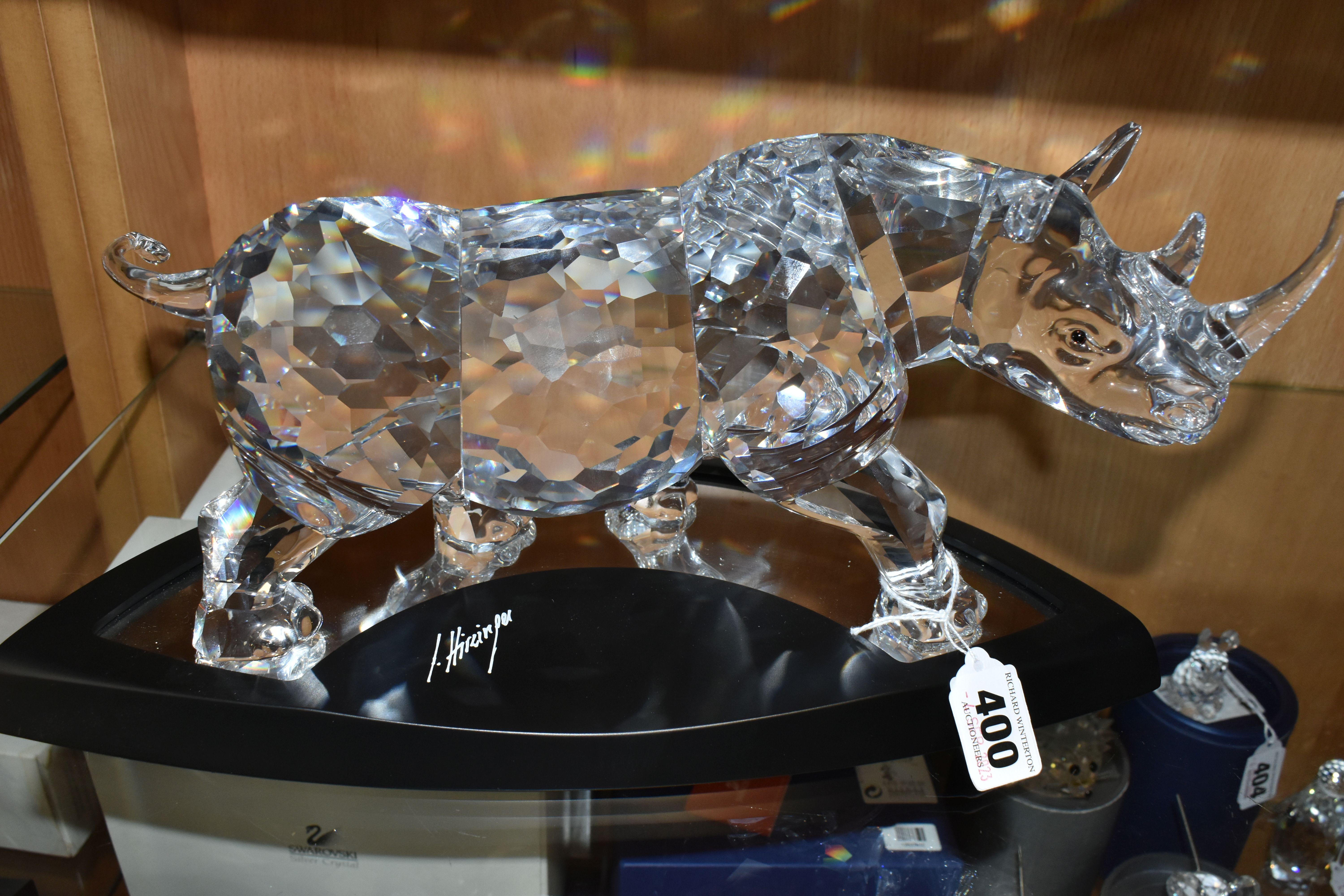 A CASED/OUTER BOX SWAROVSKI CRYSTAL LIMITED EDITION RHINO SCULPTURE, numbered 4825/10000 to - Image 4 of 8