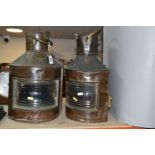 TWO EARLY 20TH CENTURY COPPER SHIP'S LANTERNS, both made by Telford, Grier & Mackay Ltd. Glasgow,