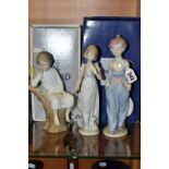 THREE LLADRO FIGURES, comprising a boxed limited edition Pocket Full Of Wishes no 7650, Collectors