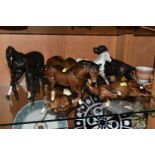 A GROUP OF HORSES, comprising a Royal Doulton Welsh Mare (both front legs broken and glued,