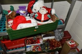 A COLLECTION OF CHRISTMAS ITEMS, to include four boxed trees, boxed and unboxed tree decorations,