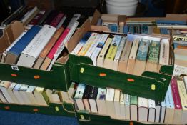 SIX BOXES OF BOOKS containing approximately 135 miscellaneous titles in hardback and paperback