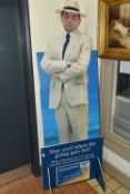 A LARGE FREE STANDING CARDBOARD ADVERTISING SIGN OF MR. BEAN FOR BARCLAYCARD VISA, height 2