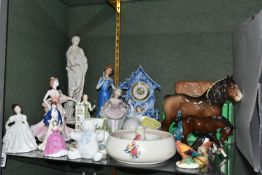 A GROUP OF ROYAL DOULTON, COALPORT, BESWICK, POOLE AND OTHER CERAMICS, to include Royal Doulton