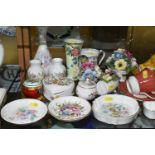 A QUANTITY OF AYNSLEY GIFTWARE, TABLEWARE, ODD TEA WARES, ETC, including two early 20th century