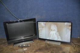 A TOSHIBA 32WK3C63DB 32in SMART TV (no remote) and a Sanyo CE26LD81 26in TV with remote (both PAT
