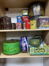 A COLLECTION OF VINTAGE TINS, nineteen pieces to include a geometric Art Deco tin, two large