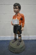 A VINTAGE DONATION BOX OF BOY IN A LEG BRACE, Action research for the crippled child charity, height