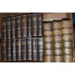 ONE BOX OF ANTIQUARIAN BOOKS comprising a three volume collection of The Plays of Shakespeare,