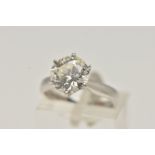 A SINGLE STONE DIAMOND RING, round brilliant cut diamond, estimated diamond weight 2.50cts, colour