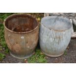 TWO GALAVANISED DOLLY TUBS, diameter 46cm x height 54cm (condition - one well rusted and some