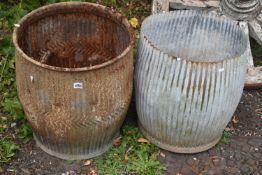 TWO GALAVANISED DOLLY TUBS, diameter 46cm x height 54cm (condition - one well rusted and some