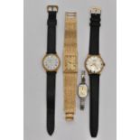 FOUR WRISTWATCHES, to include a manual wind 'Montine' watch, round silver dial, baton markers, black