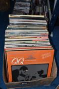 TWO BOXES OF LP RECORDS, CDS AND DVDS, LPs include The Four Seasons, Bony M, Cleo Lane, Jack