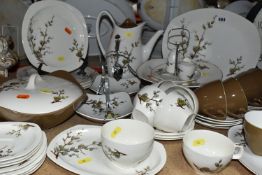 A MIDWINTER 'PUSSY WILLOW/SPRING WILLOW' PART DINNER SERVICE, comprising six coffee cups and saucers