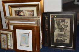 A QUANTITY OF ASSORTED DECORATIVE PRINTS AND A MIRRORED GLASS PICTURE, including limited edition