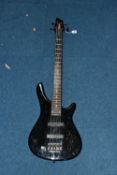 AN EASTCOAST BASS GUITAR, model no BC30, with a maple neck, black finish and hardware, two pickups
