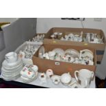 FIVE BOXES AND LOOSE CRESTED WARES, to include three Noritake crested ware vases with painted