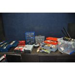 A COLLECTION OF TOOLS AND TOOLBOXES including an unopened Performance Rotary Hammer drill,