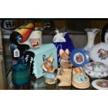 A QUANTITY OF ASSORTED CERAMICS, including an Enesco Guinness Toucan jug, G0046, height 21cm, a