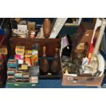 TWO BOXES OF MISCELLANEOUS SUNDRIES, to include a collection of vintage light bulbs in original