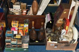 TWO BOXES OF MISCELLANEOUS SUNDRIES, to include a collection of vintage light bulbs in original