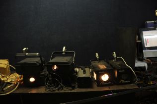 A SELECTION OF VINTAGE DJs LIGHTING EQUIPMENT including two Martin Rainbow (one bulb out), a