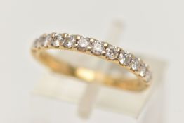 AN 18CT GOLD DIAMOND HALF ETERNITY RING, thirteen round brilliant cut diamonds, approximate total