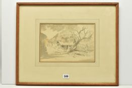 CIRCLE OF ROBERT HILLS ((1769-1844) 'NEAR SEAL, KENT', an unsigned sketch depicting a thatched