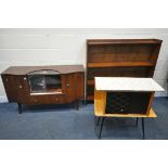 AN ART DECO SIDEBOARD, width 130cm x depth 43cm x height 78cm, a mid-century record cabinet, on