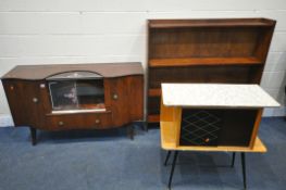 AN ART DECO SIDEBOARD, width 130cm x depth 43cm x height 78cm, a mid-century record cabinet, on