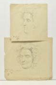 SIR GEORGE HAYTER (1792-1871) 'MRS STEWART', two pencil portrait sketches of the mother of Leonard