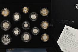 ROYAL MINT 2018 UNITED KINGDOM SILVER PROOF COIN SET, containing 13 coins from 2018 Five Pounds to