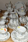 A GROUP OF ROYAL ALBERT 'BRIGADOON' PATTERN TEA AND COFFEE WARE, comprising a coffee pot (visible