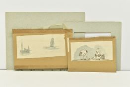 CIRCLE OF WILLIAM PAYNE (CIRCA 1755-1830) TWO UNSIGNED WATERCOLOUR SKETCHES, the first depicting