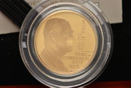 THE ROYAL MINT HRH PRINCE PHILIP DUKE OF EDINBURGH, 2021 UK Quarter Ounce Gold Proof Coin £25 999.