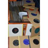ONE BOX OF SINGLE RECORDS, approximately two hundred records, to include artists Cher, Manfred Mann,