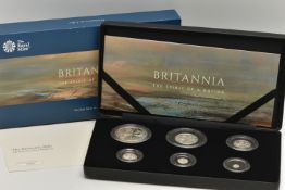 THE BRITANNIA 2020 UK SIX COIN SILVER PROOF SET ONE OUNCE £2 to Silver 5 pence box and certificate