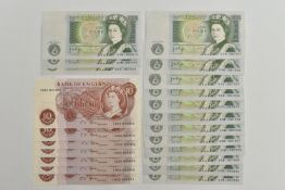 BANK OF ENGLAND TEN SHILLING CONSECUTIVES Fforde 1967 UNCIRCULATED C93N 800904-10 (7) together