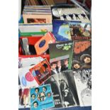 TWO BOXES OF LP'S AND SINGLES RECORDS, the LP's including The Beatles (Sgt. Pepper's Lonely Hearts