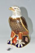 A ROYAL CROWN DERBY BALD EAGLE PAPERWEIGHT, issued 1992-2001, gold stopper, red printed backstamp
