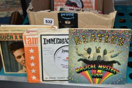ONE BOX OF SINGLE RECORDS, to include approximately seventy single records, 1960'/1970's to