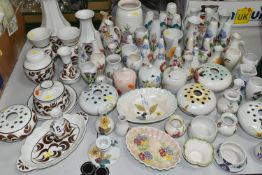 A QUANTITY OF RADFORD POTTERY VASES, POSY BOWLS, CRUET SETS AND GIFTWARE, comprising four or five